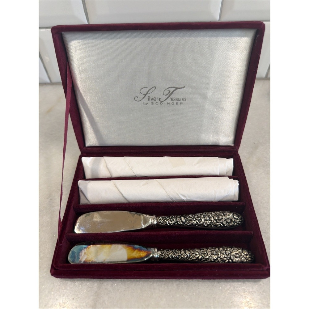 Set Of 4 Vtg American Silversmiths Collection Godinger ButterCheese Knives ES003